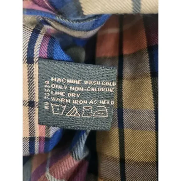 Orvis Mens Button Down Shirt sz L Wool/Cotton plaid Casual Outdoors Classic - Picture 5 of 7